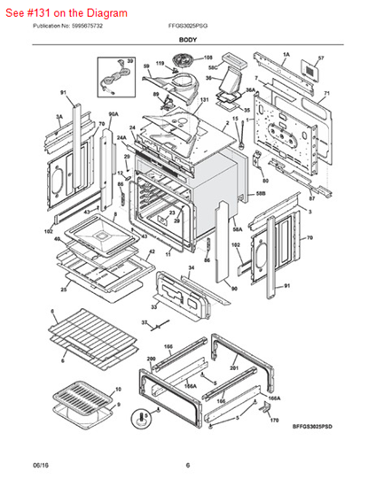 Picture of Frigidaire DUCT - Part# 139078100