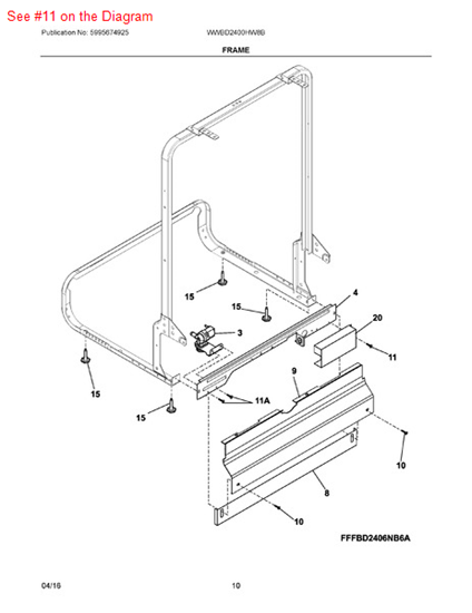 Picture of Frigidaire SCREW - Part# 154200701
