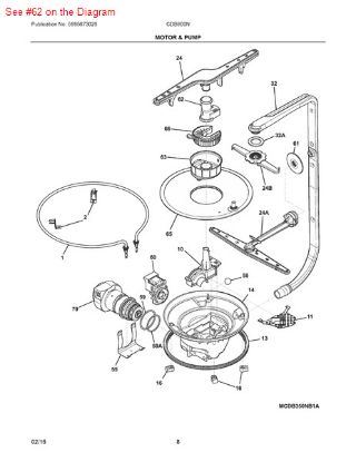 Picture of Frigidaire P1-SUPPORT-SPRAY ARM - Part# 154294101