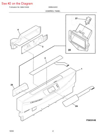 Picture of Frigidaire SWITCH ASSEMBLY - Part# 154489201