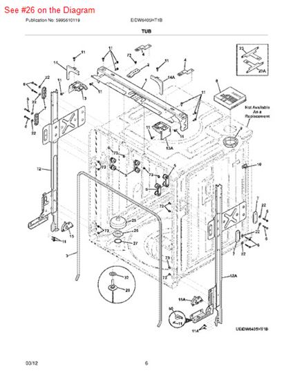 Picture of Frigidaire NUT - Part# 154506902