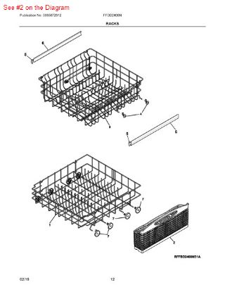 Picture of Frigidaire Electrolux Sears Kenmore Kelvinator Westinghouse Dishwasher WHITE SILVERWARE BASKET - Part# 154556101