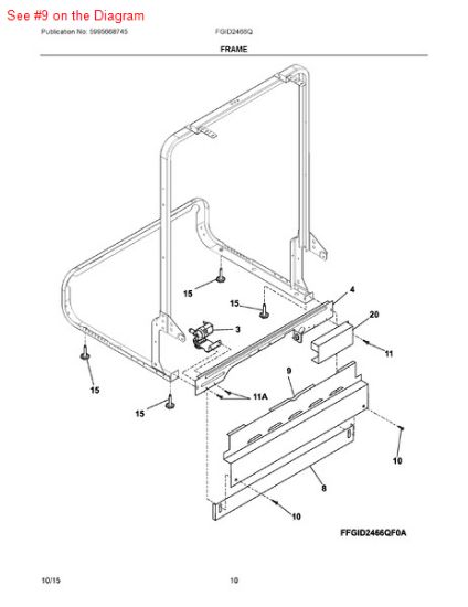 Picture of Frigidaire KICKPLATE ASSY - Part# 154871203