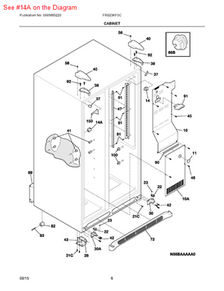 Picture of Frigidaire P1-SWITCH-LIGHT/LAMP - Part# 215486600