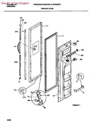 Picture of Frigidaire P1-GASKET-FRZ DOOR - Part# 215734313