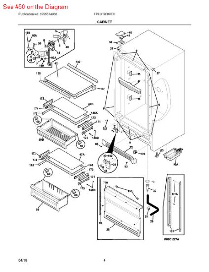 Picture of Frigidaire BRACKET - Part# 216394050