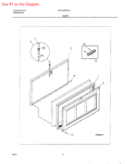 Picture of Frigidaire GASKET - Part# 216481001
