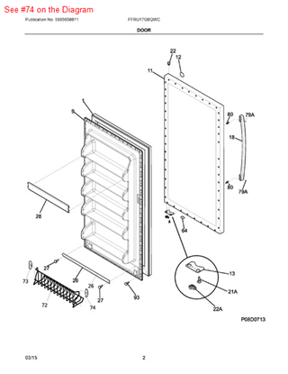 Picture of Frigidaire END CAP - Part# 216514000