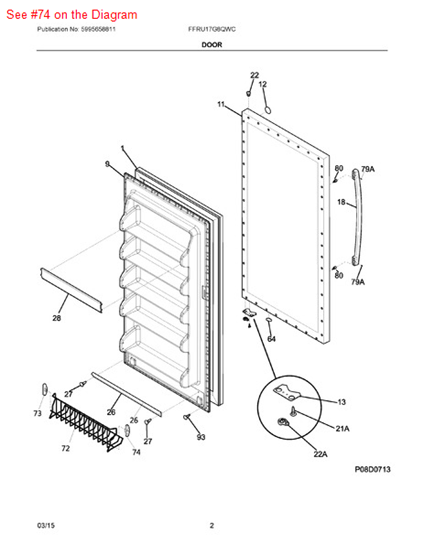 Picture of Frigidaire END CAP - Part# 216514000