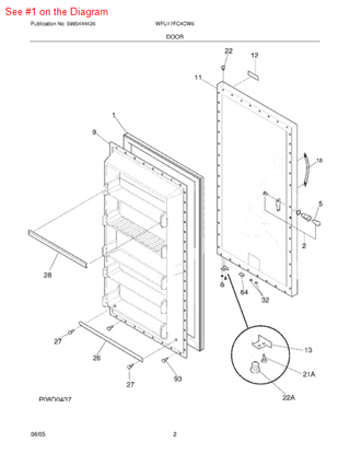 Picture of Frigidaire P-1 GASKET-DOOR - Part# 216522309