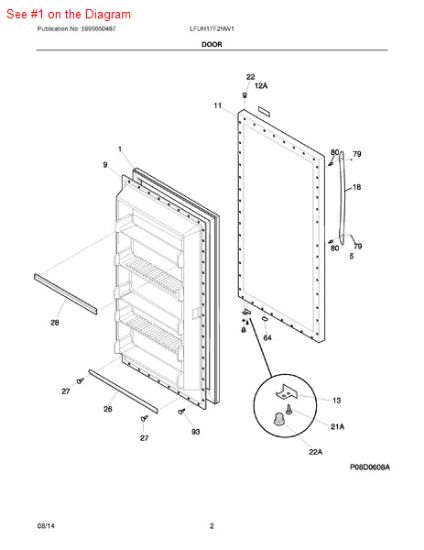 Picture of Frigidaire GASKET-DOOR - Part# 216522359