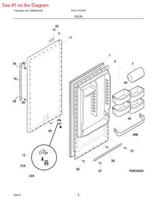 Picture of Frigidaire GASKET - Part# 216522373