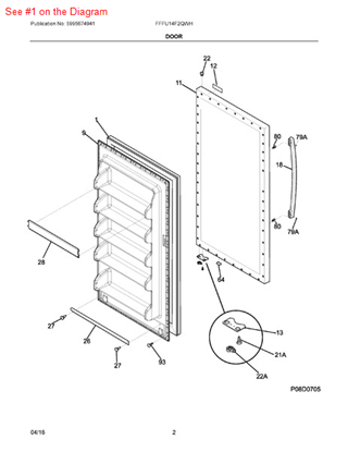 Picture of Frigidaire GASKET-DOOR - Part# 216522374