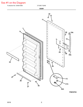Picture of Frigidaire GASKET-DOOR - Part# 216522376