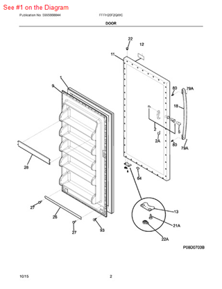 Picture of Frigidaire GASKET-DOOR - Part# 216522378