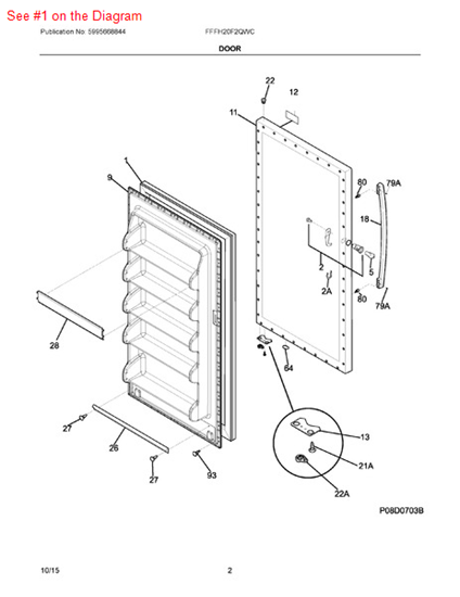 Picture of Frigidaire GASKET-DOOR - Part# 216522378