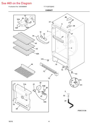 Picture of Frigidaire TRIVET - Part# 216937700