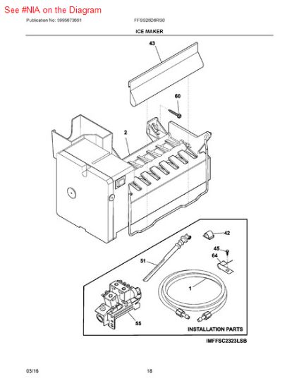 Picture of Frigidaire TUBE-WATER INLET - Part# 218976418