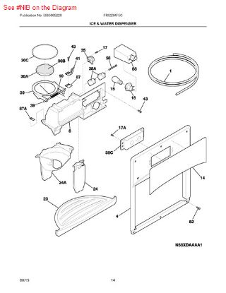 Picture of Frigidaire P-1 TUBE-WATER INLET - Part# 218976903