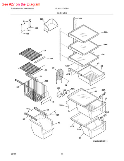 Picture of Frigidaire PAN - Part# 240354805