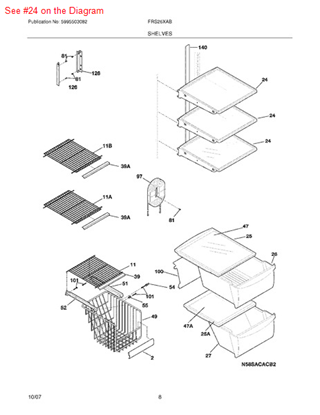 Picture of Frigidaire SHELF-SPILL-SAFE - Part# 240355226