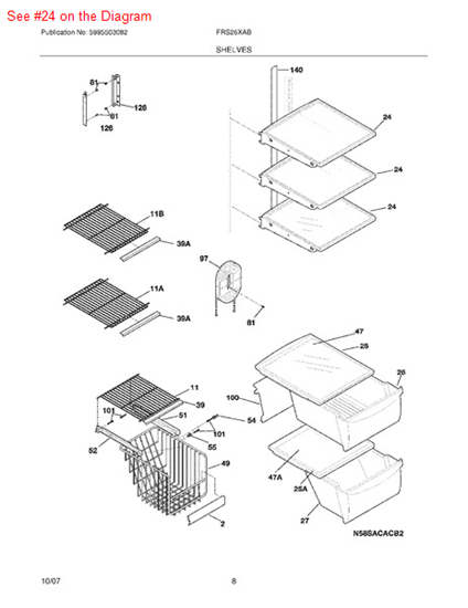Picture of Frigidaire SHELF-SPILL-SAFE - Part# 240355226