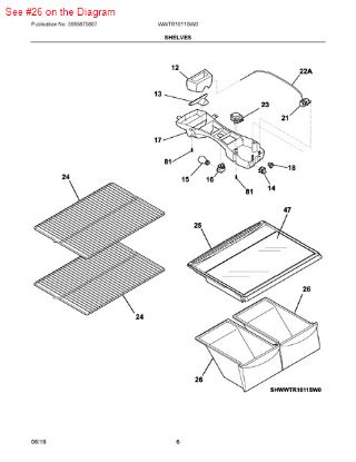 Picture of Frigidaire Electrolux Westinghouse Kelvinator Gibson Sears Kenmore Refrigerator CRISPER PAN - Part# 240364503