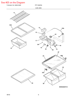 Picture of Frigidaire COVER-CRISPER PAN - Part# 240364714