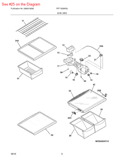 Picture of Frigidaire COVER-CRISPER PAN - Part# 240364714