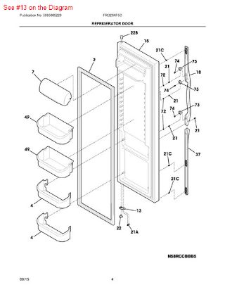 Picture of Frigidaire DOOR STOP - Part# 240537105