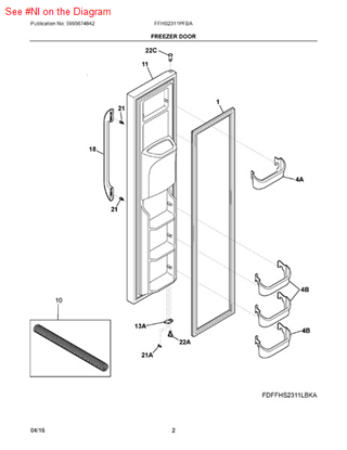 Picture of Frigidaire HARNESS-WIRING,DOOR - Part# 240552101