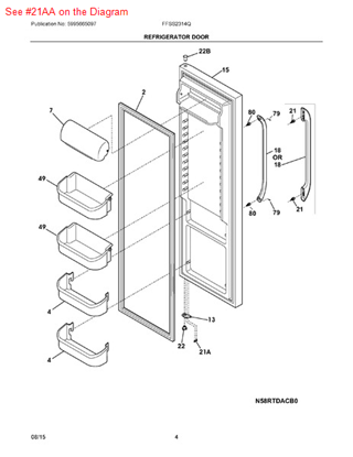 Picture of Frigidaire SCREW - Part# 240598401