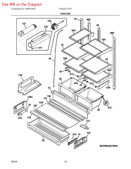 Picture of Frigidaire SCREW - Part# 241500303
