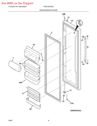 Picture of Frigidaire BIN-DOOR - Part# 241505503