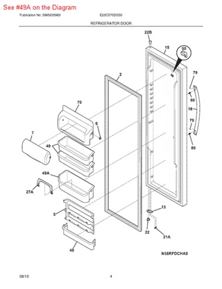 Picture of Frigidaire BIN-DOOR - Part# 241505505