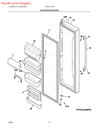 Picture of Frigidaire LUG-DAIRY COMPARTME - Part# 241515901
