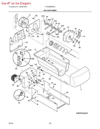 Picture of Frigidaire FRONT-ICE CONTAINER - Part# 241561401