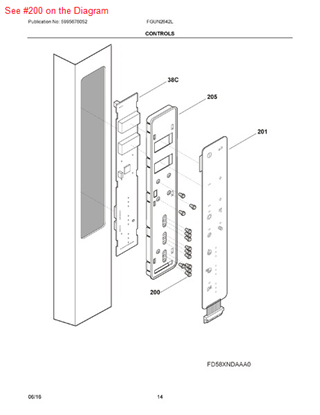 Picture of Frigidaire PIPE - Part# 241609201