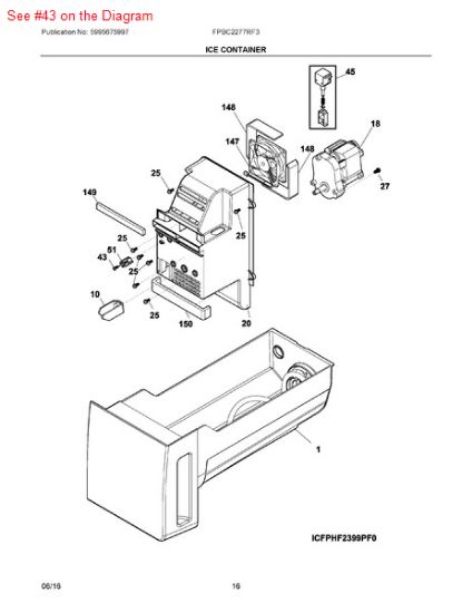 Picture of Frigidaire SCREW - Part# 241641502