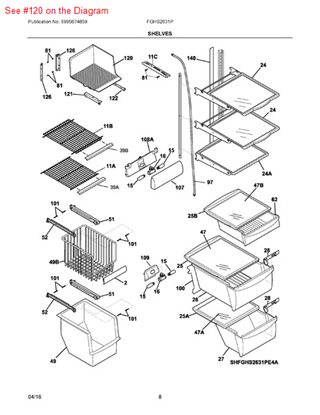 Picture of Frigidaire SHELF-ICE CREAM - Part# 241691901