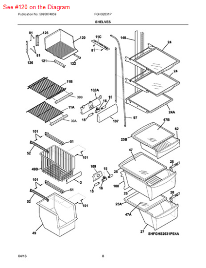Picture of Frigidaire SHELF-ICE CREAM - Part# 241691901