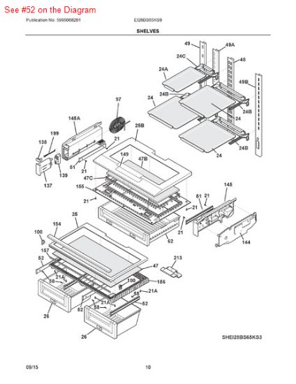 Picture of Frigidaire SLIDE-CRISPER COVER - Part# 241769001