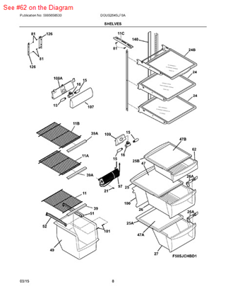 Picture of Frigidaire PAN-MEAT - Part# 241969603