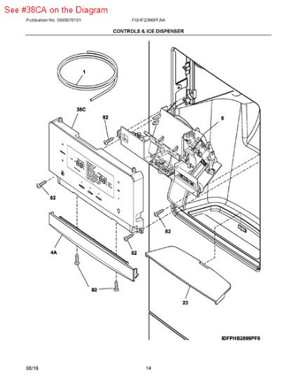 Picture of Frigidaire USER INTERFACE ASSEMBLY - Part# 242058230