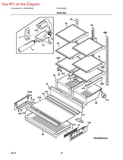 Picture of Frigidaire SLIDE-DELI - Part# 242065301