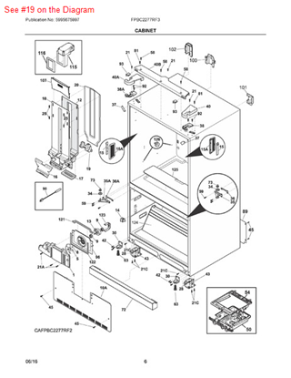 Picture of Frigidaire SUPPORT - Part# 242072601
