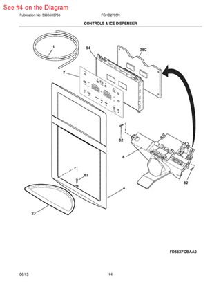 Picture of Frigidaire COVER-MODULE - Part# 242089603