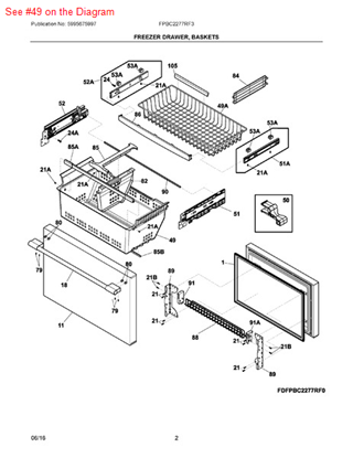 Picture of Frigidaire BASKET-FRZR - Part# 242130801