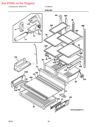 Picture of Frigidaire SUPPORT - Part# 242200002