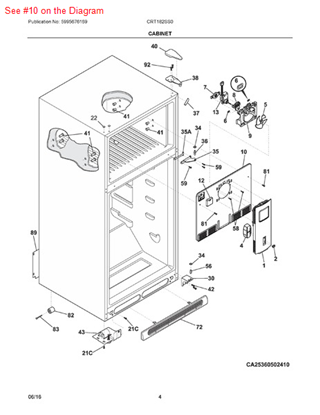 Picture of Frigidaire COVER - Part# 242239304